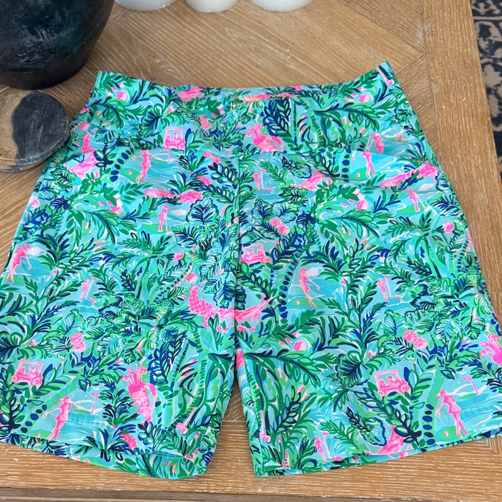 Lilly Pulitzer women’s Shorts in Green and Pink Tropical Print